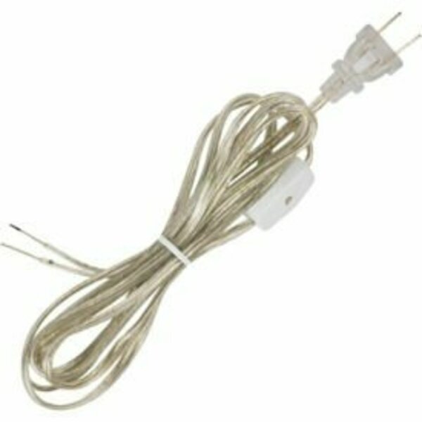 Satco Satco 90-1585 8 Ft. SPT-1 Cord Set with Line Switch, Clear Silver 90/1585